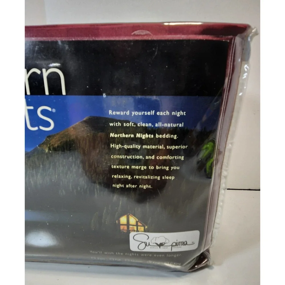 QVC Northern Nights 100% Supima Cotton KING Sheet Set Burgandy Wine Cordovan